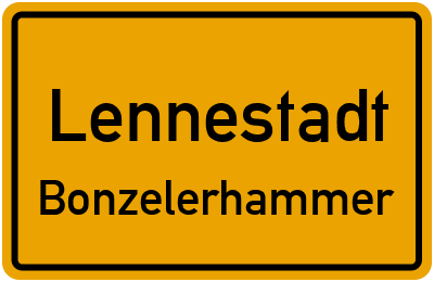 Ortsschild Lennestadt Bonzelerhammer