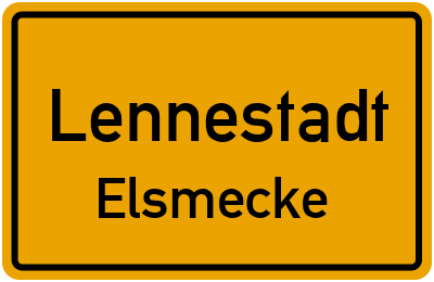 Ortsschild Lennestadt Elsmecke
