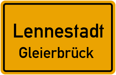 Ortsschild Lennestadt Gleierbrück