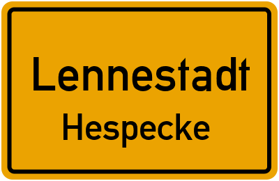 Ortsschild Lennestadt Hespecke