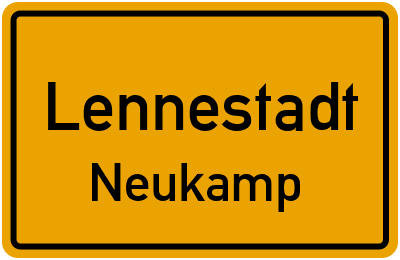 Ortsschild Lennestadt Neukamp