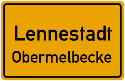 Ortsschild Lennestadt Obermelbecke