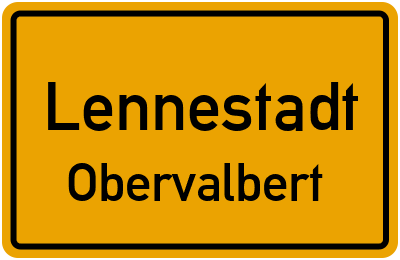 Ortsschild Lennestadt Obervalbert
