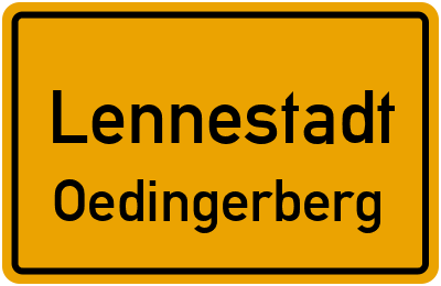 Ortsschild Lennestadt Oedingerberg