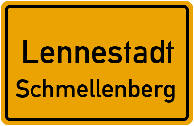Ortsschild Lennestadt Schmellenberg
