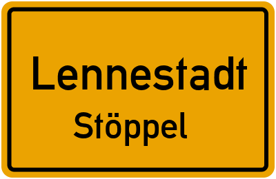 Ortsschild Lennestadt Stöppel