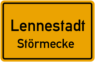 Ortsschild Lennestadt Störmecke