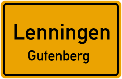 Ortsschild Lenningen Gutenberg