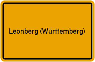 Ortsschild von Stadt Leonberg (Württemberg) in Baden-Württemberg