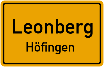 Ortsschild Leonberg Höfingen