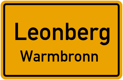Ortsschild Leonberg Warmbronn