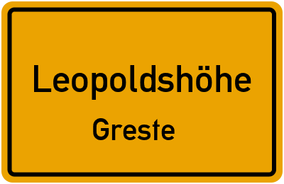 Straßenverzeichnis Leopoldshöhe Greste