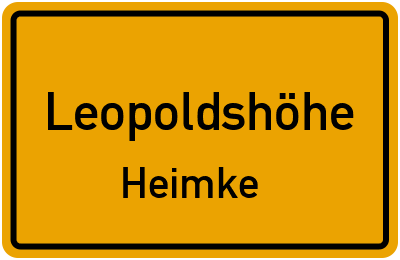Straßenverzeichnis Leopoldshöhe Heimke