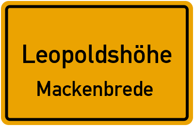 Straßenverzeichnis Leopoldshöhe Mackenbrede