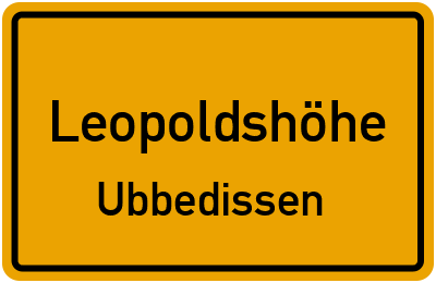 Straßenverzeichnis Leopoldshöhe Ubbedissen