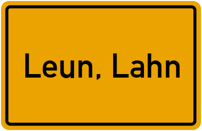 Ortsschild von Stadt Leun, Lahn in Hessen