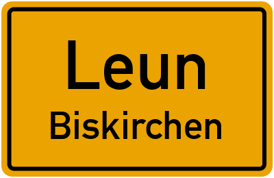 Ortsschild Leun Biskirchen