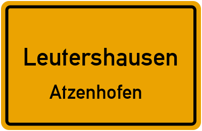 Ortsschild Leutershausen Atzenhofen