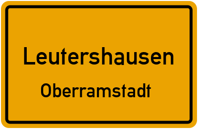 Ortsschild Leutershausen Oberramstadt