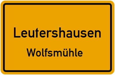 Straßenverzeichnis Leutershausen Wolfsmühle