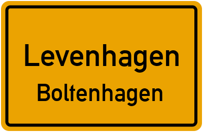 Ortsschild Levenhagen Boltenhagen