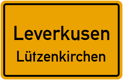 Ortsschild Leverkusen Lützenkirchen