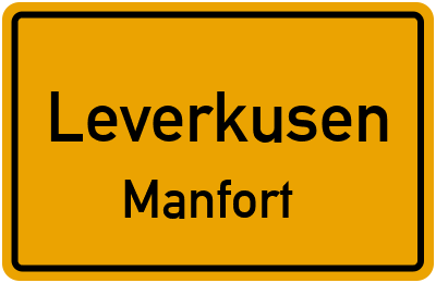 Ortsschild Leverkusen Manfort