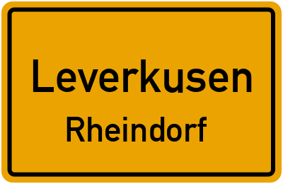 Ortsschild Leverkusen Rheindorf