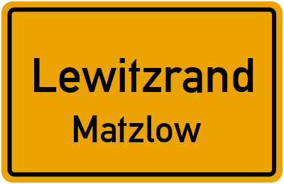 Straßenverzeichnis Lewitzrand Matzlow