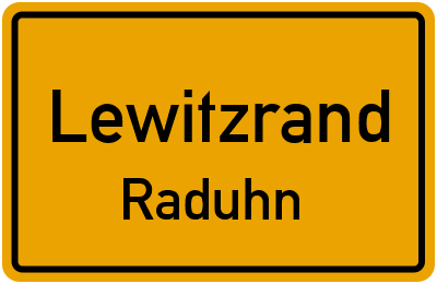 Straßenverzeichnis Lewitzrand Raduhn