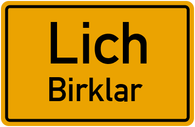 Straßenverzeichnis Lich Birklar