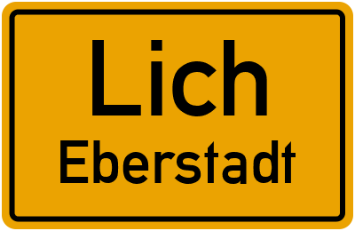 Ortsschild Lich Eberstadt