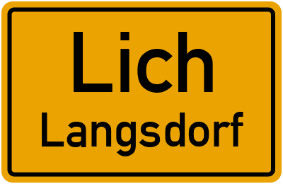 Ortsschild Lich Langsdorf