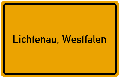 Ortsschild von Stadt Lichtenau, Westfalen in Nordrhein-Westfalen