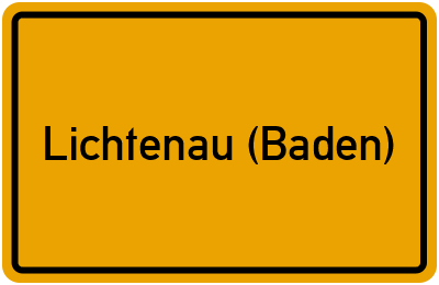 Ortsschild von Stadt Lichtenau (Baden) in Baden-Württemberg