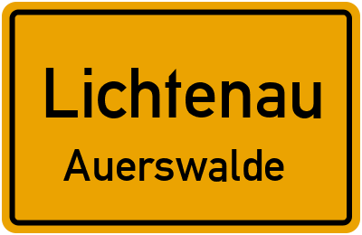 Ortsschild Lichtenau Auerswalde