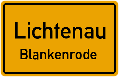Ortsschild Lichtenau Blankenrode