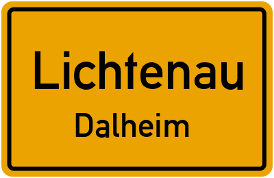 Ortsschild Lichtenau Dalheim