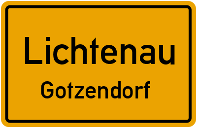 Ortsschild Lichtenau Gotzendorf