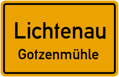 Straßenverzeichnis Lichtenau Gotzenmühle