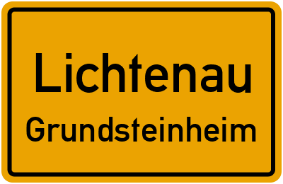 Ortsschild Lichtenau Grundsteinheim