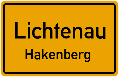 Ortsschild Lichtenau Hakenberg