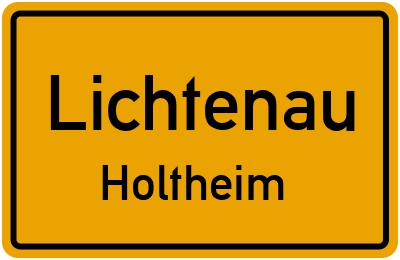 Ortsschild Lichtenau Holtheim