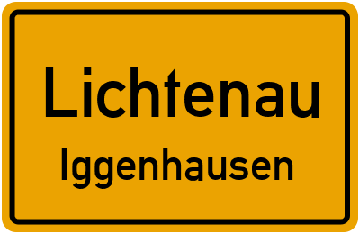 Ortsschild Lichtenau Iggenhausen