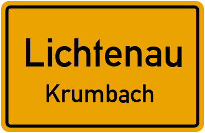 Ortsschild Lichtenau Krumbach