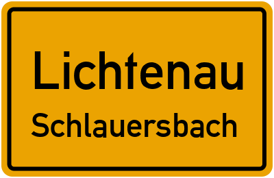 Ortsschild Lichtenau Schlauersbach