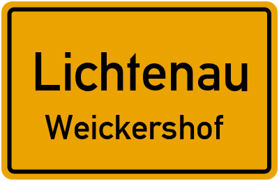 Ortsschild Lichtenau Weickershof
