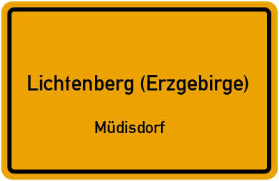 Straßenverzeichnis Lichtenberg (Erzgebirge) Müdisdorf