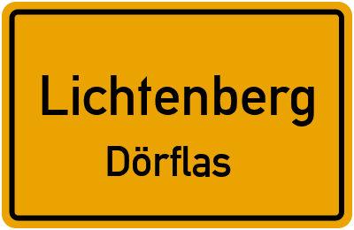 Ortsschild Lichtenberg Dörflas