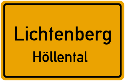 Ortsschild Lichtenberg Höllental